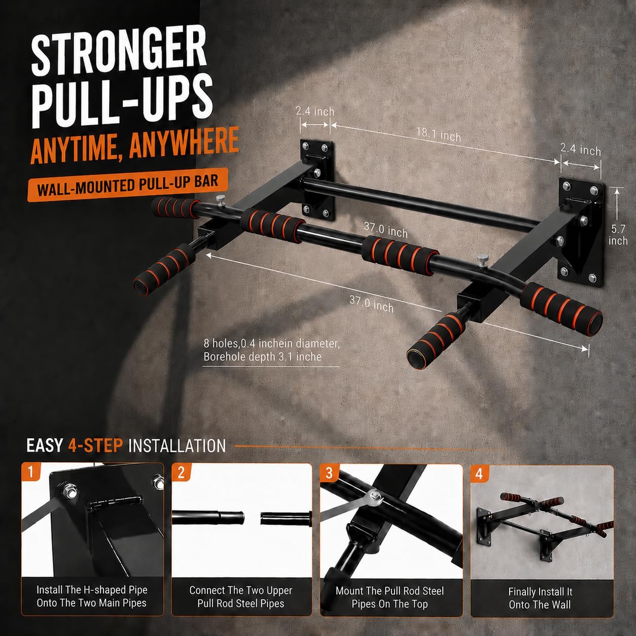 Pull-Up Bar for Home Gym, Wall - Pull Up Bar review and price